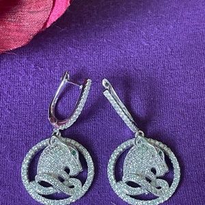 Brand New 925 Sterling Silver Panther earrings, just Gorgeous!!!